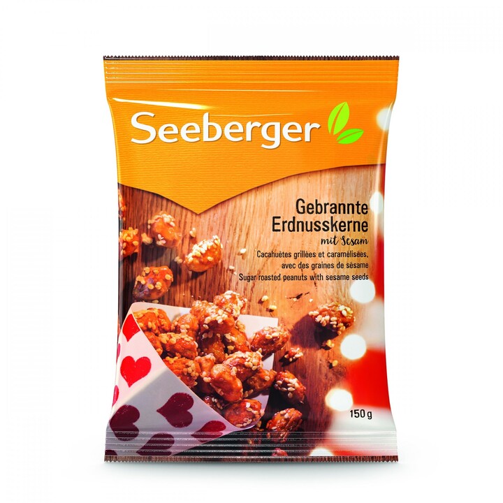 Seeberger ořechy - arašídy, pražené, v cukru se sezamovými semínky, 150g_1737040321