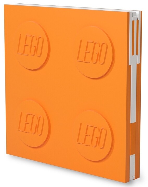 Zápisník LEGO, s gelovým perem, oranžová_1057687718