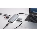 SWISSTEN USB-C hub 8v1, USB-C, HDMI 4K, 3x USB 3.0, SD, microSD, RJ45, PD, hliník_112533765