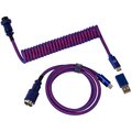 Keychron Premium Coiled Aviator Cable, USB-C/USB-A, 1,08m, fialový_562860432