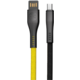 Forever CORE datový kabel USB-C, 3A, 1m, plochý textilní, žlutá/černá