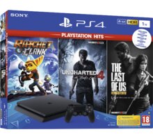 PlayStation 4 Slim, 1TB, černá + PS Hits (The Last of Us, Uncharted 4, Ratchet and Clank)_151663859