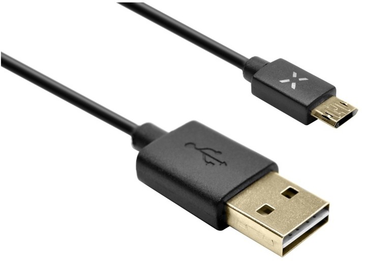 FIXED oboustranný datový kabel TO microUSB s konektorem microUSB, 1m, černý_1997116994