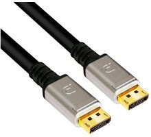 Club3D kabel DisyplayPort 1.4, M/M, 8K@60Hz, HBR3, 4m, strříbrné koncovky, černá O2 TV HBO a Sport Pack na dva měsíce