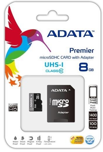 ADATA Micro SDHC Premier 8GB UHS-I + adaptér_42570193
