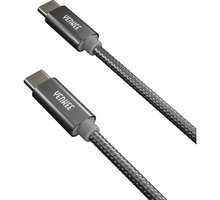 YENKEE kabel YCU C101 SR USB-C, 60W, 1m, šedá