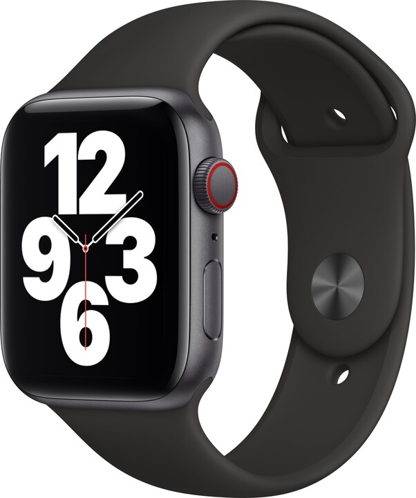 Apple Watch SE Cellular, 44mm Space Gray, Black Sport Band - Regular_1776364462