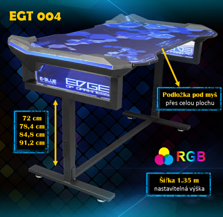 E-Blue EGT004, RGB LED, černá/modrá_677495710