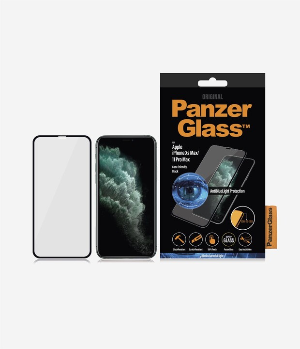 PanzerGlass Edge-to-Edge pro Apple iPhone 11 Pro Max/ Xs Max, Anti-blue light, černá_428287023