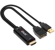 Club3D adaptér HDMI - DisplayPort 1.2, M/F, 4K@60Hz, aktivní, 25cm, černá O2 TV HBO a Sport Pack na dva měsíce