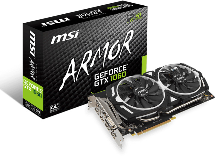 MSI GeForce GTX 1060 ARMOR 6G OC, 6GB GDDR5_100878585