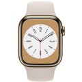 Apple Watch Series 8, Cellular, 41mm, Gold Stainless Steel, Starlight Sport Band_1015225671