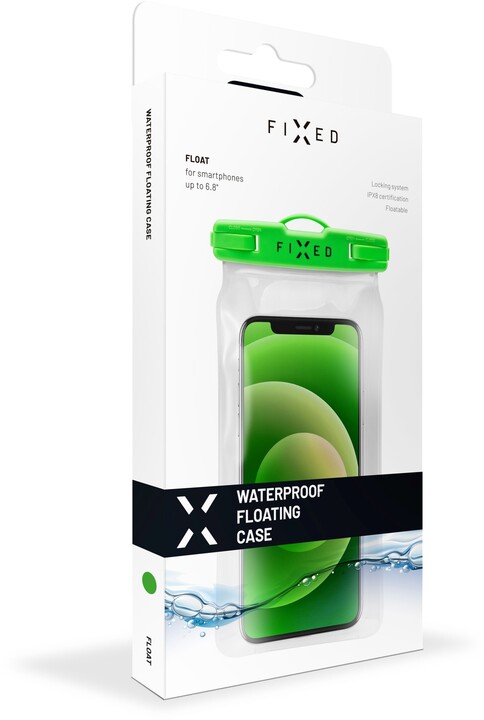 FIXED vodotěsné pouzdro Float pro mobilní telefony, univerzální, IPX8, zelená_737884201