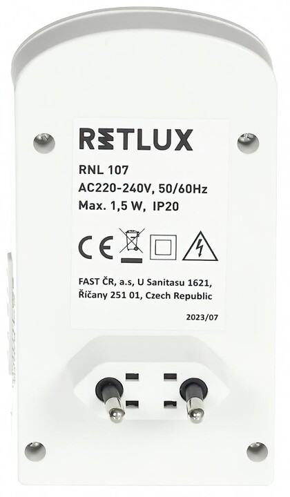 Retlux noční LED světlo s pohybovým senzorem RNL 107, PIR, 230V, teplá bílá_290713644