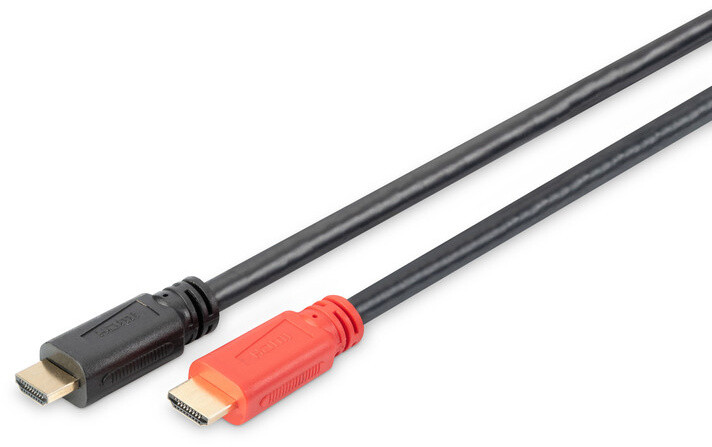 Digitus kabel HDMI - HDMI, M/M, pozlacené konektory, s aktivním zesílením, Ethernet, 10m, černá_1167464104