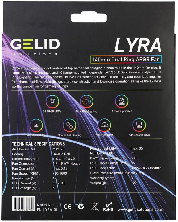 GELID Solutions Lyra Dual Ring ARGB, 140mm_2111992748