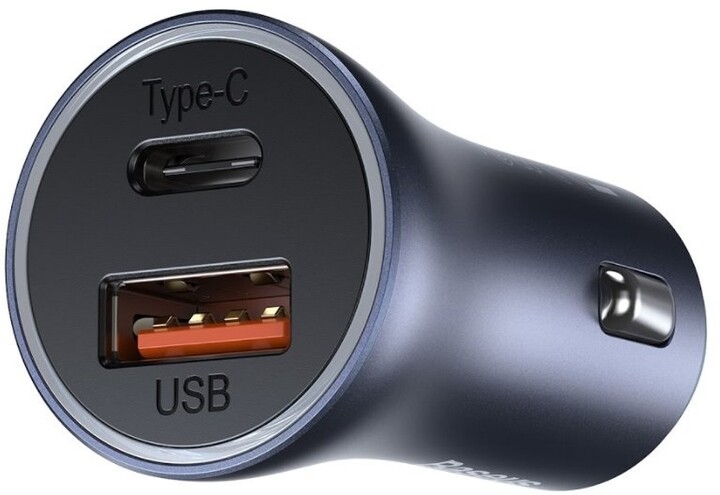 Baseus nabíječka do auta Golden Contactor Pro, USB-C, USB-A, QC, 40W, tmavě šedá