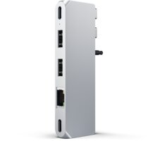 Satechi Aluminium Pro Hub Mini, USB4 96W, 6K@60Hz, 2x USB-A 3.0, Ethernet, USB-C, Audio, stříbrná_1144311068