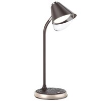 IMMAX LED stolní lampička FINCH, Qi nabíjení, stmívatelná, hnědá / zlatá 08971L