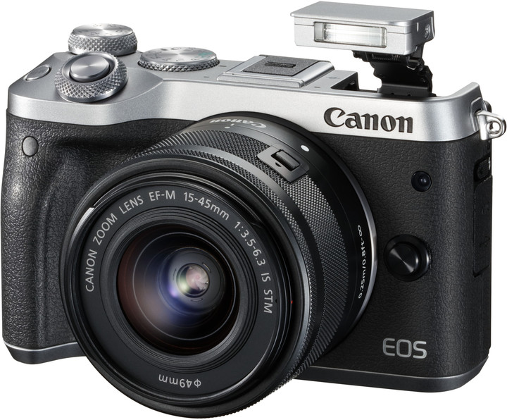 Canon EOS M6 + EF-M 15-45mm IS STM + EF-M 55-200mm IS STM, stříbrná_155222056