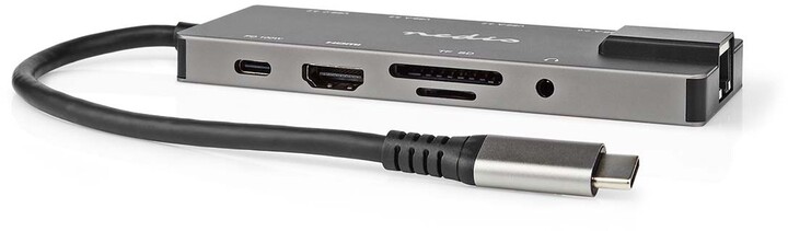 Nedis Multiportový adaptér USB-C, 3xUSB-A, 2xUSB-C, HDMI, RJ45, SD &amp; MicroSD, 3.5mm jack_1658161428