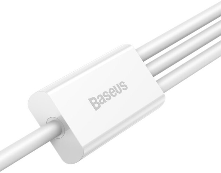 BASEUS kabel Superior 3v1, USB-A - USB-C/micro USB/Lightning, nabíjecí, 1.5m, bílá_1902145679