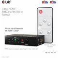 Club-3D HDMI switch 1:3, 8K@60Hz/4K@120Hz_142588798