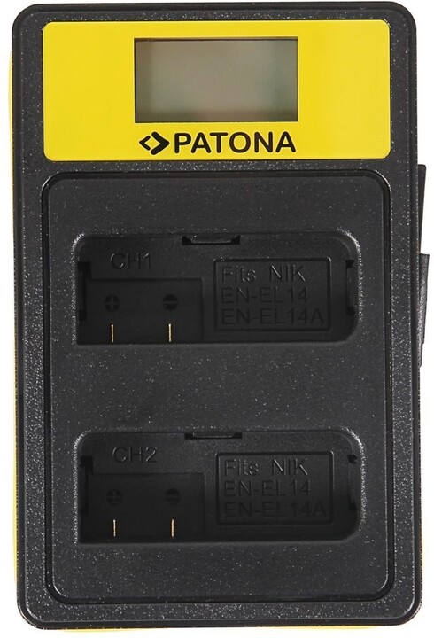 Patona nabíječka Dual Nikon EN-EL14 s LCD,USB