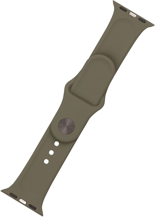 FIXED silikonový řemínek pro Apple Watch 42/44/45/49mm, 2 velikosti, olivová_1035798752