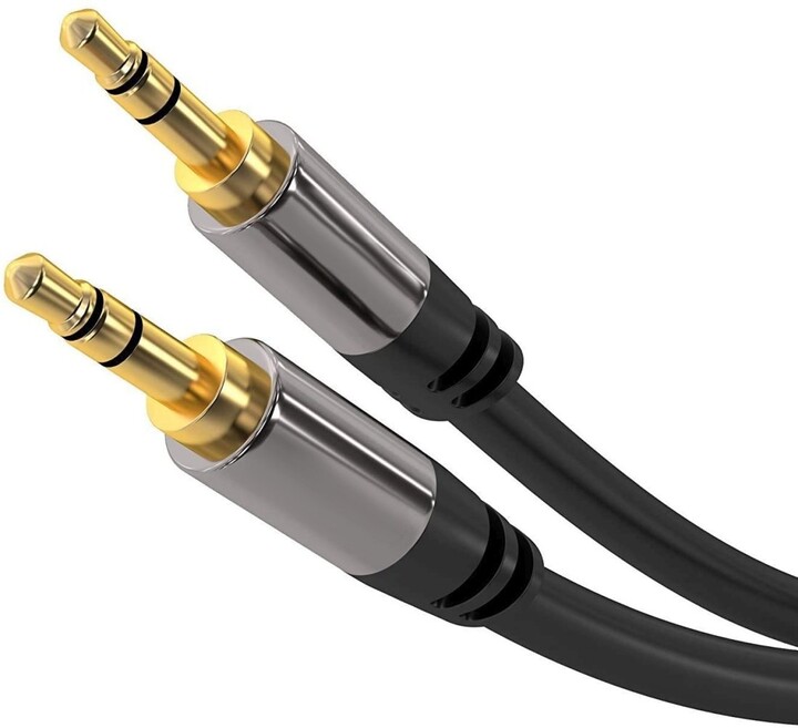 PremiumCord kabel stereo Jack 3.5mm, M/M, HQ, stíněný, 3m, černá_1980398006