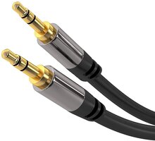 PremiumCord kabel stereo Jack 3.5mm, M/M, HQ, stíněný, 3m, černá