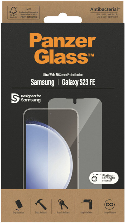 PanzerGlass ochranné sklo pro Samsung Galaxy S23 FE, Ultra-Wide Fit_790864607