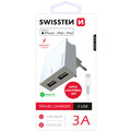 SWISSTEN síťový adaptér SMART IC, CE 2x USB 3 A Power + datový kabel USB/Lightning MFI 1,2m, bílá_465296740