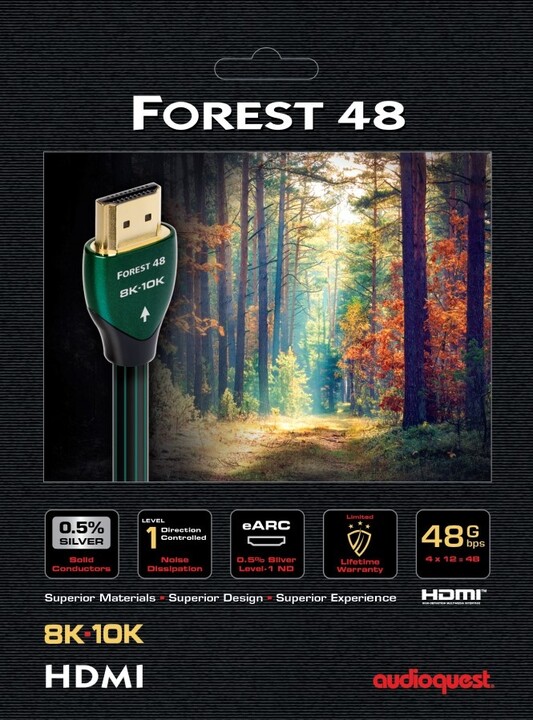 Audioquest kabel Forest 48 HDMI 2.1, M/M, 10K/8K@60Hz, 2m, černá/zelená_524086313