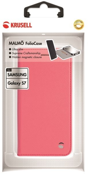 Krusell flipové pouzdro MALMÖ FolioCase pro Samsung Galaxy S7, růžová_424349140
