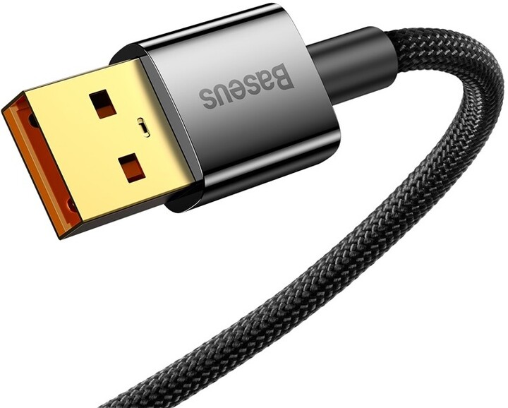 Baseus datový kabel Explorer Series s inteligentním vypnutím USB-A - USB-C, 100W, 1m, černá_2131666522