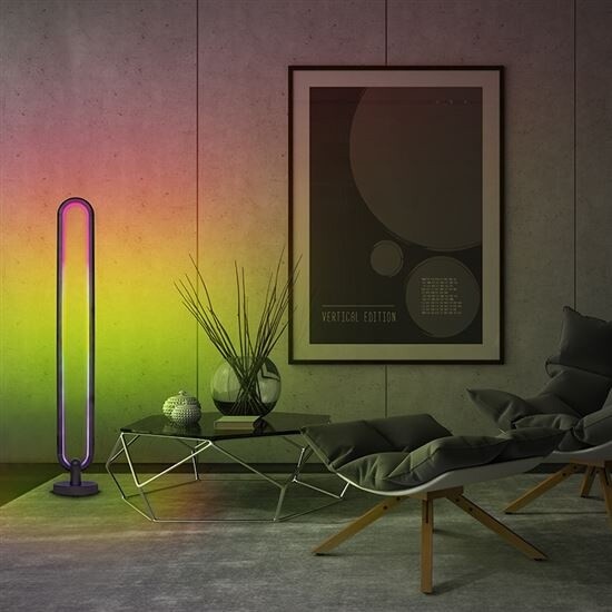 Solight LED smart stojací lampa Rainbow, oválná, wifi, RGB, CCT, 105cm_471904300