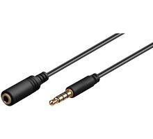 PremiumCord kabel jack 3.5mm 4 pinový pro Apple iPhone, iPad, iPod, M/F, 3m