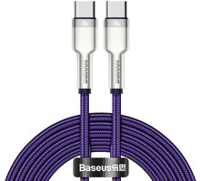 BASEUS kabel Cafule USB-C - USB-C, nabíjecí, datový, 100W, 2m, fialová_1269965823