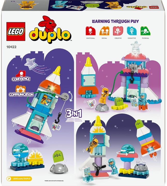 LEGO® DUPLO® 10422 Vesmírné dobrodružství s raketoplánem 3 v 1_1180970470