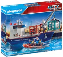 Playmobil City Action 70769 Velká kontejnerová loď s celním člunem