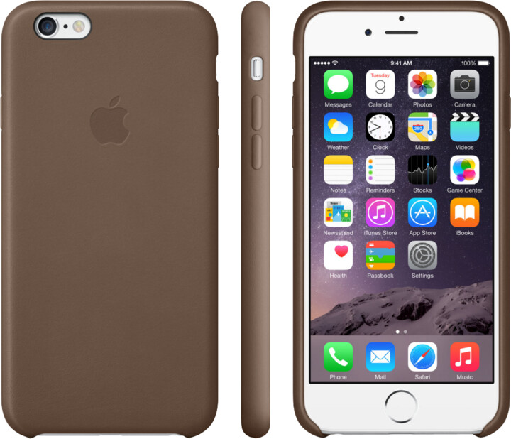 Apple Leather Case pouzdro pro iPhone 6 Plus, hnědá_1584434630