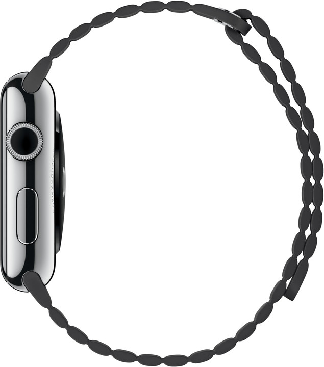 Apple Watch 42mm Stainless Steel Case with Storm Grey Leather Loop - Large_199151652
