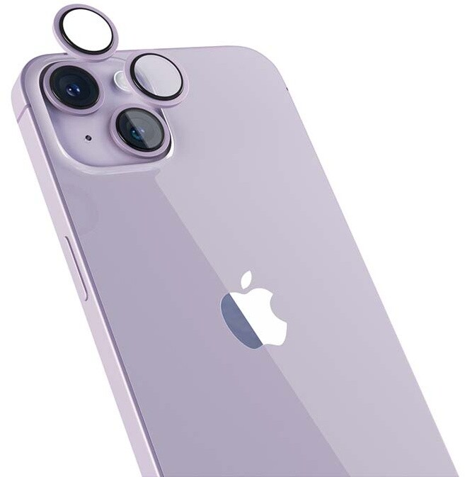 EPICO hliníkové tvrzené sklo na čočky fotoaparátu pro iPhone 14/14 Plus, fialová_323674913