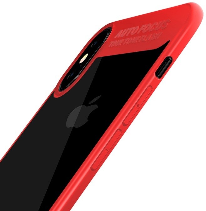 Mcdodo bumper zadní kryt pro Apple iPhone X/XS, červeno-čirá_1085656202