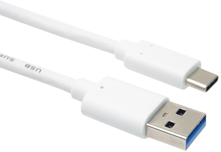 PremiumCord kabel USB-A - USB-C 3.2 gen 2, 3A, 1m, bílá_15008538