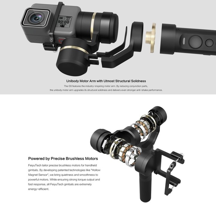 FeiyuTech G5 ruční stabilizátor, 3 osy, joystick, pro Sony akční kamery_1321947439