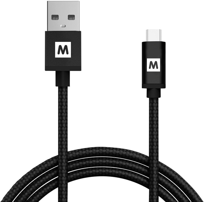 MAX MUC2100B kabel micro USB 2.0 opletený, 1m, černá_2124714735