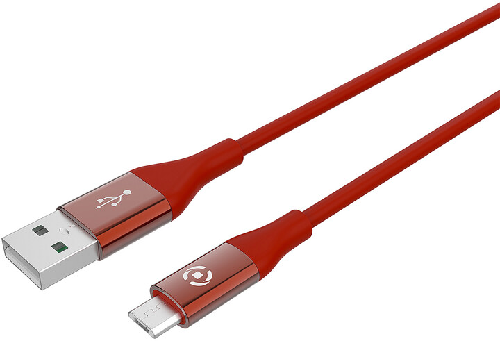 CELLY kabel FEELING USB - microUSB, 1m, červená_1326406673