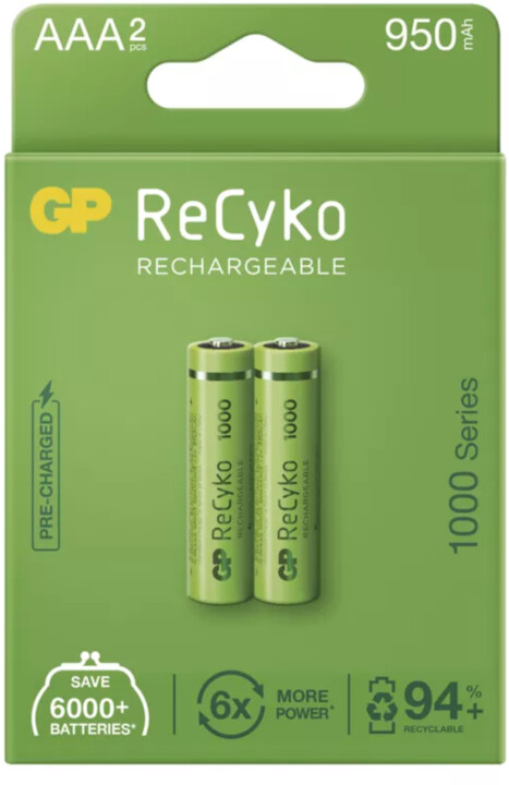 GP nabíjecí baterie ReCyko 1000 AAA (HR03), 2ks_673906630
